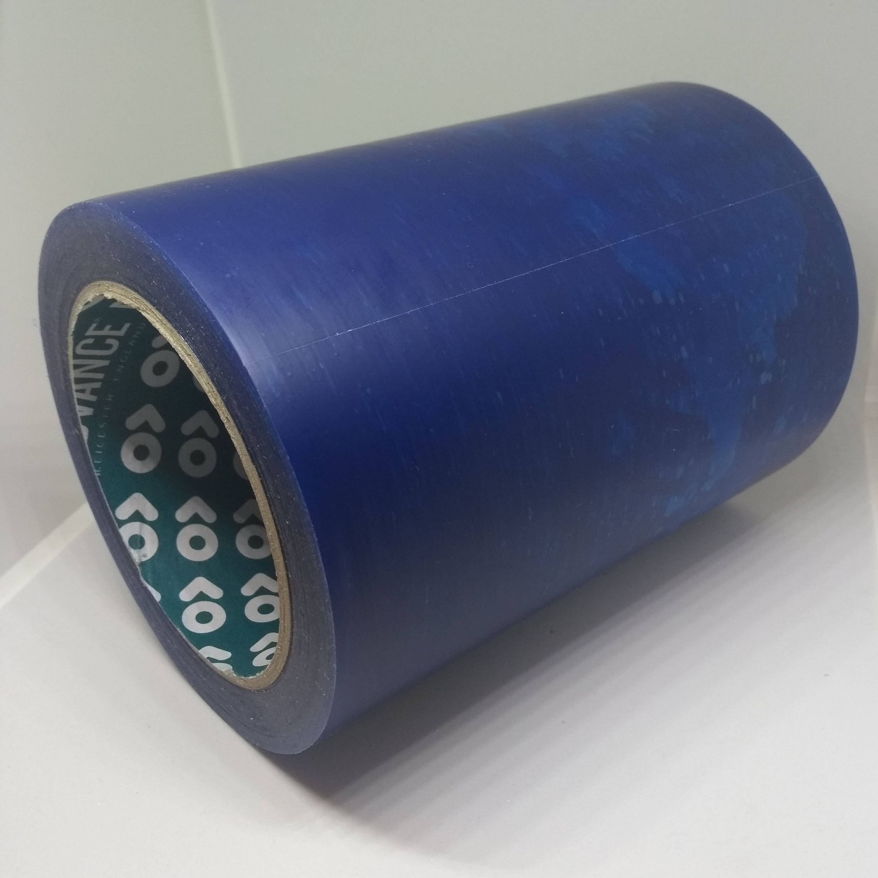 150mm x 33 Metre Translucent Blue PVC Protection Tape side on