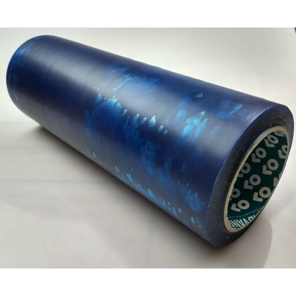 300mm x 33 Metre Translucent Blue PVC Protection Tape side on